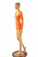 Orange Holographic Crop & Shorts Set - 2