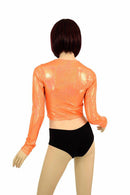 Orange Holographic Long Sleeve Crop - Coquetry Clothing