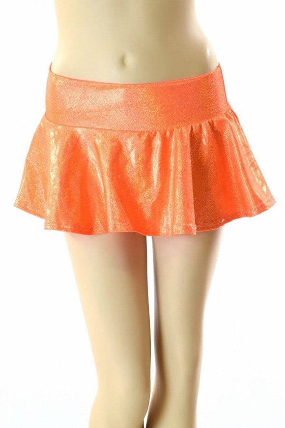 Orange Holographic Rave Skirt - Coquetry Clothing