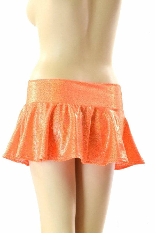 Small Ready to Ship Orange Holographic Rave Skirt - 4