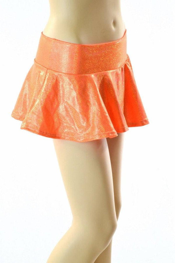 Small Ready to Ship Orange Holographic Rave Skirt - 2