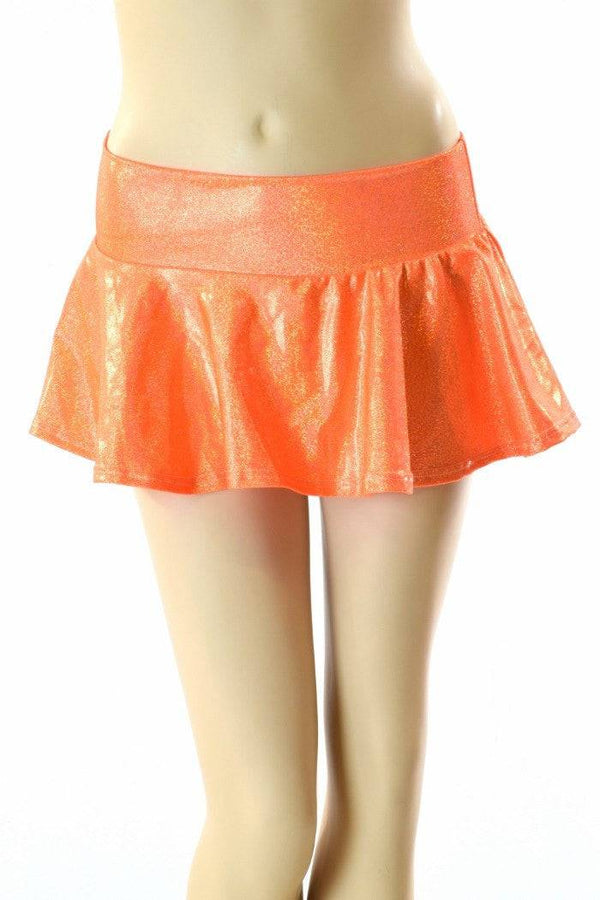 Small Ready to Ship Orange Holographic Rave Skirt - 1