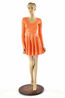 Orange Holographic Skater Dress - Coquetry Clothing