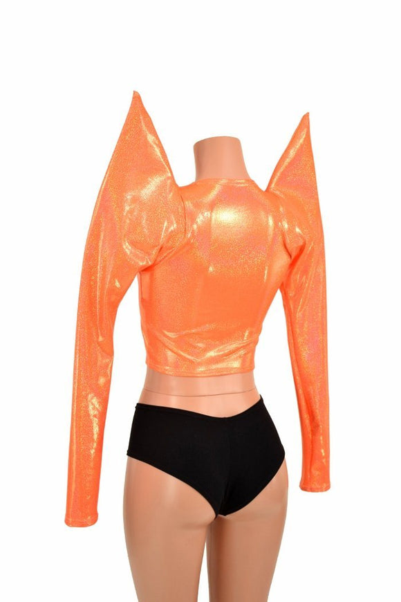 Orange Mega Sharp Shoulder Crop - Coquetry Clothing
