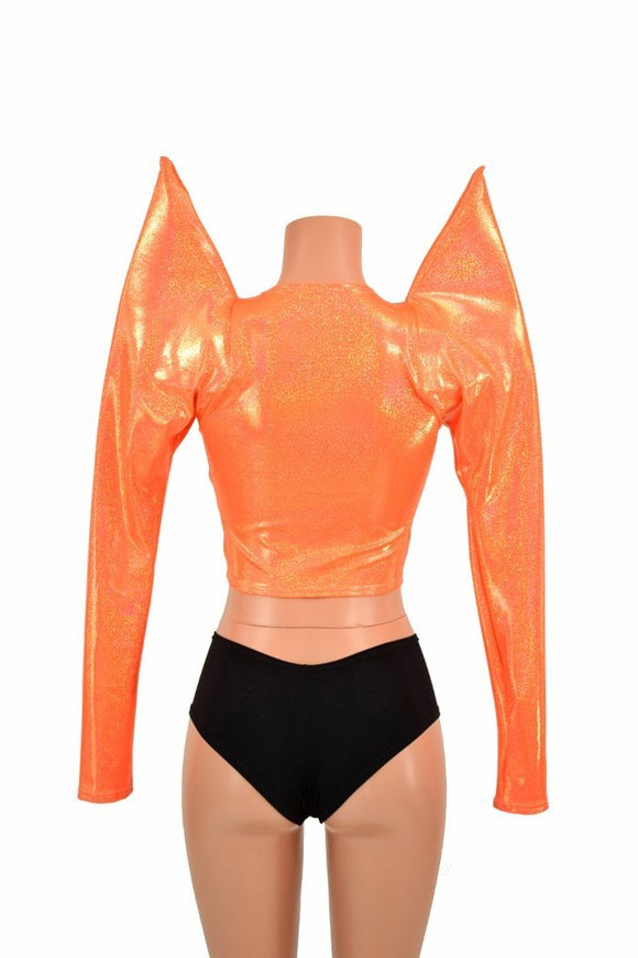 Orange Mega Sharp Shoulder Crop - Coquetry Clothing