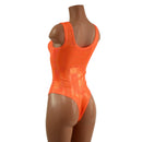 Orange Romper with Brazilian Cut Leg - Coquetry Clothing