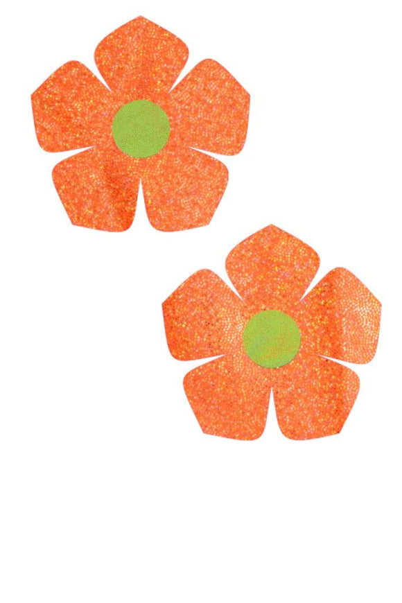Orange Sparkly Buttercup Pasties - Coquetry Clothing