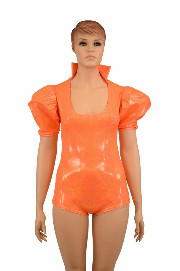 Orange Sparkly "Diane" Romper - Coquetry Clothing