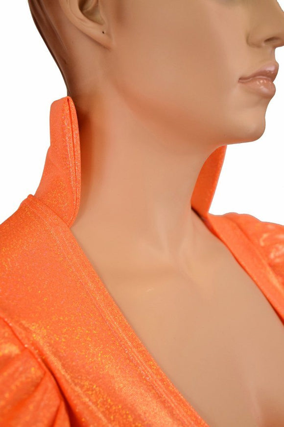 Orange Sparkly "Diane" Romper - Coquetry Clothing