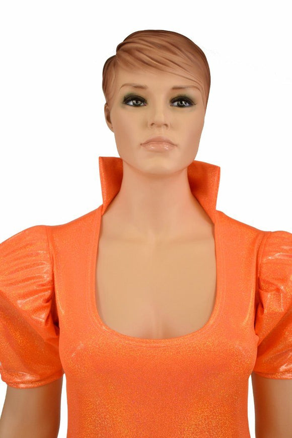 Orange Sparkly "Diane" Romper - Coquetry Clothing