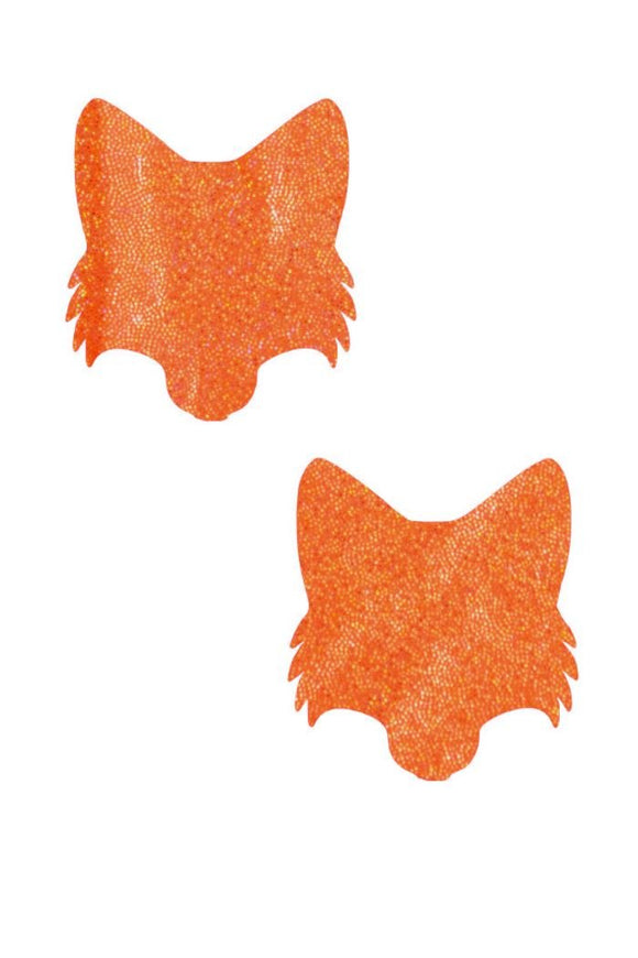 Orange Sparkly Fox Pasties - Coquetry Clothing
