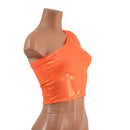 Orange Sparkly Jewel One Shoulder Crop Top - Coquetry Clothing