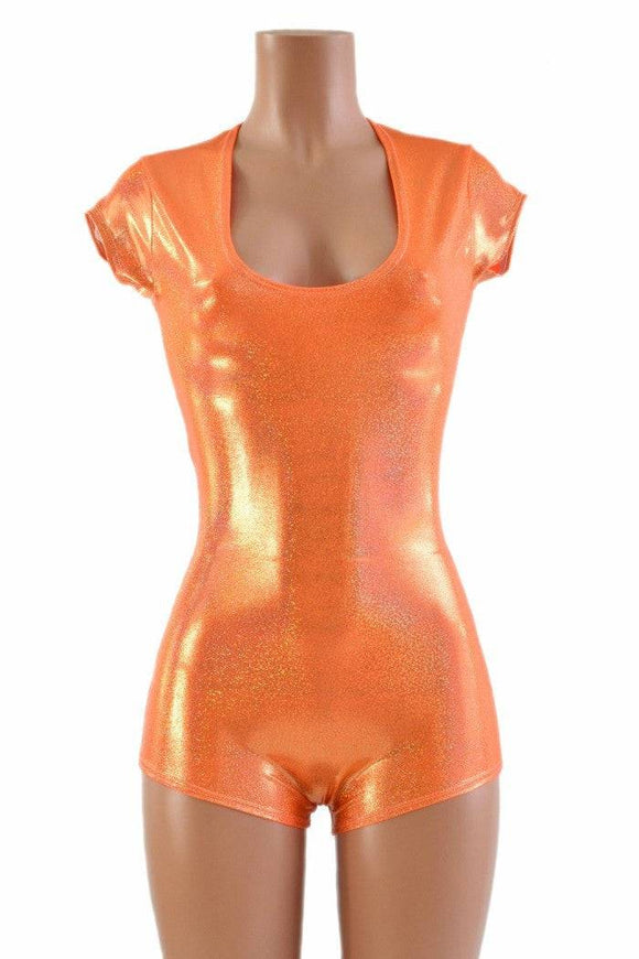 Orange Sparkly Jewel Romper - Coquetry Clothing