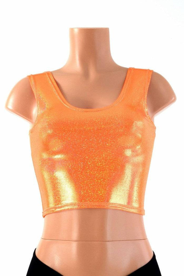 Orange Sparkly Tank Crop - 4