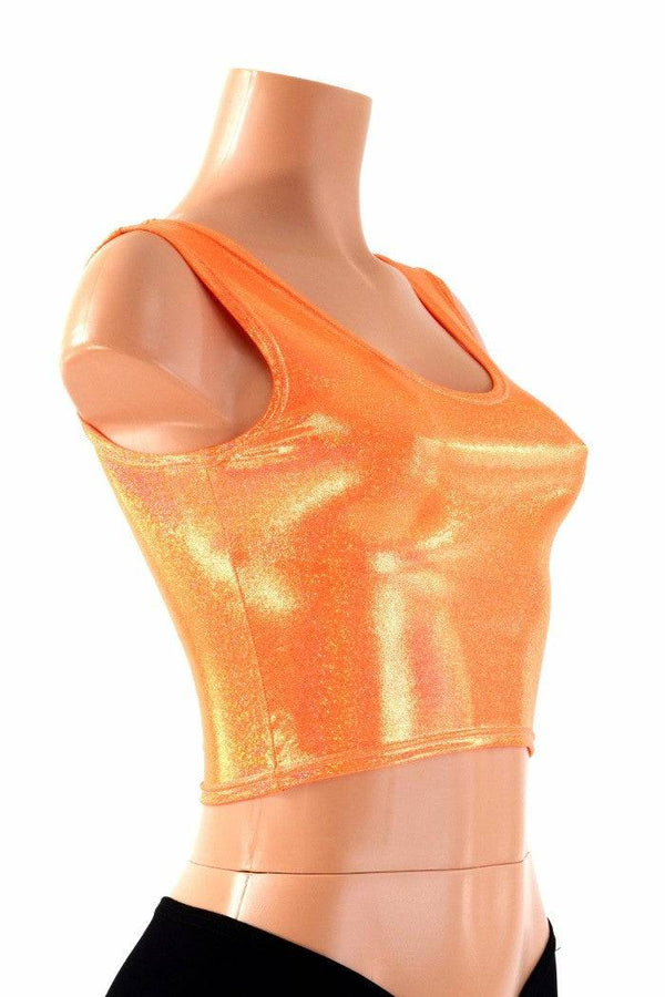 Orange Sparkly Tank Crop - 3