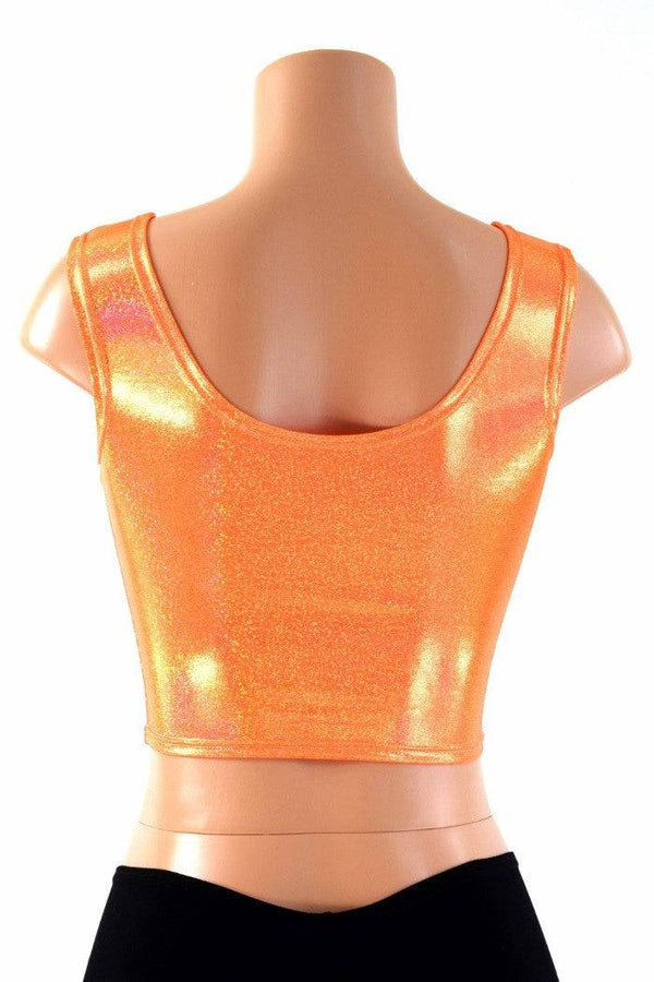 Orange Sparkly Tank Crop - 2