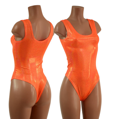 Orange Romper with Brazilian Cut Leg - Coquetry Clothing
