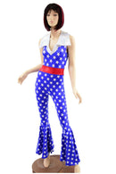 Patriotic Bell Bottom Catsuit with Disco Collar - Coquetry Clothing