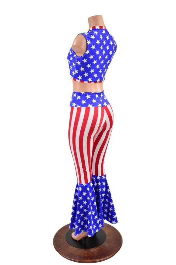 Patriotic Bell Bottoms & Keyhole Top Set - Coquetry Clothing