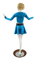 Peacock Blue Lace Up Crop Top & Flip Skirt Set - Coquetry Clothing