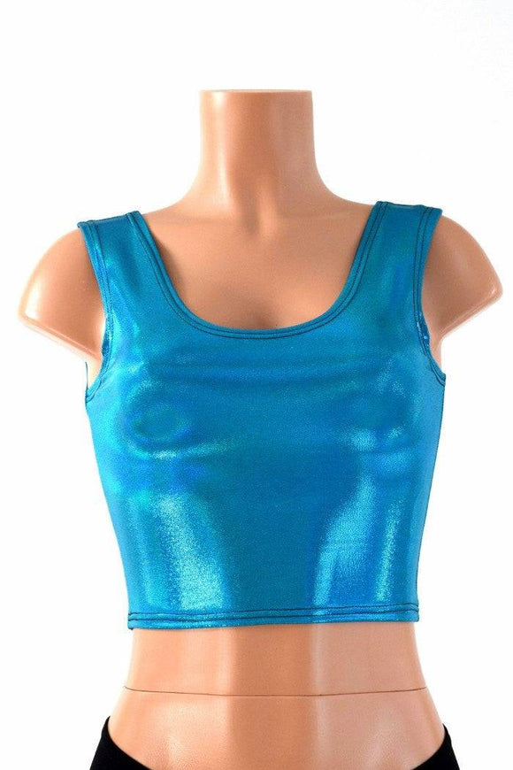 Peacock Blue Tank Crop - Coquetry Clothing