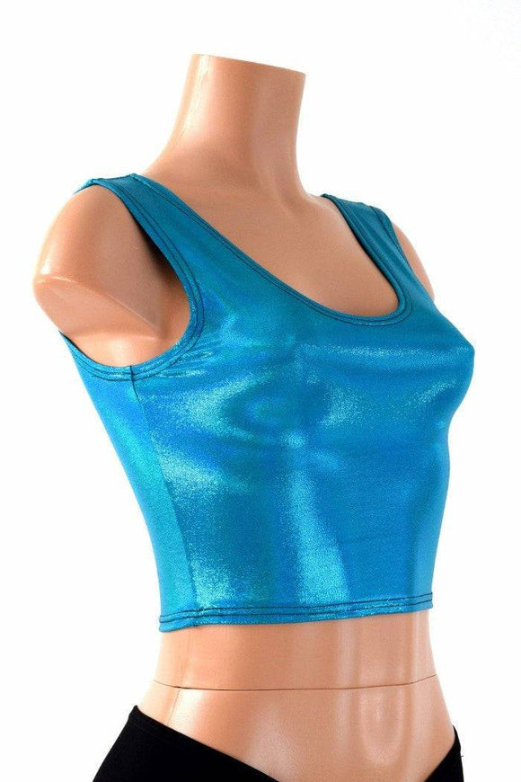 Peacock Blue Tank Crop - Coquetry Clothing