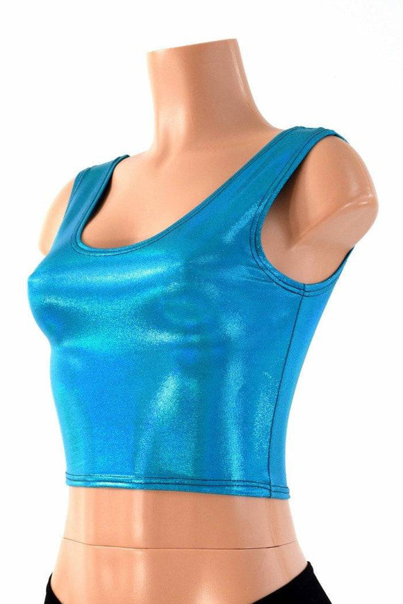 Peacock Blue Tank Crop - Coquetry Clothing