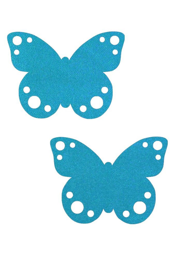 Peacock Holo Butterfly Pasties - Coquetry Clothing