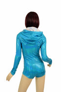 Peacock Holo Long Sleeve Hoodie Romper - 6