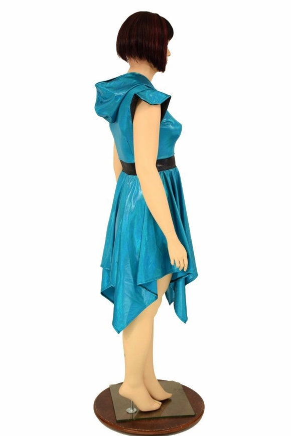 Peacock Hoodie Handkerchief Skater Dress - Coquetry Clothing