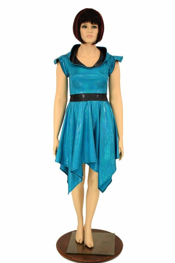 Peacock Hoodie Handkerchief Skater Dress - Coquetry Clothing