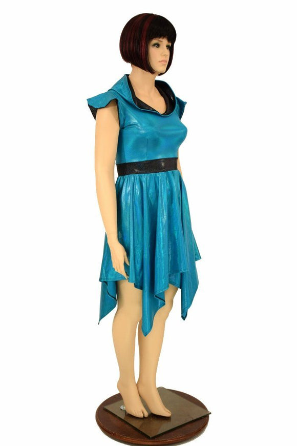 Peacock Hoodie Handkerchief Skater Dress - Coquetry Clothing