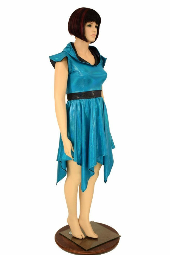 Peacock Hoodie Handkerchief Skater Dress - Coquetry Clothing