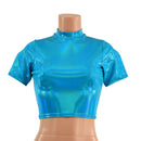 Peacock Tee Sleeve Crop Top - Coquetry Clothing