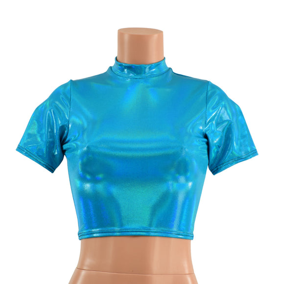 Peacock Tee Sleeve Crop Top - Coquetry Clothing