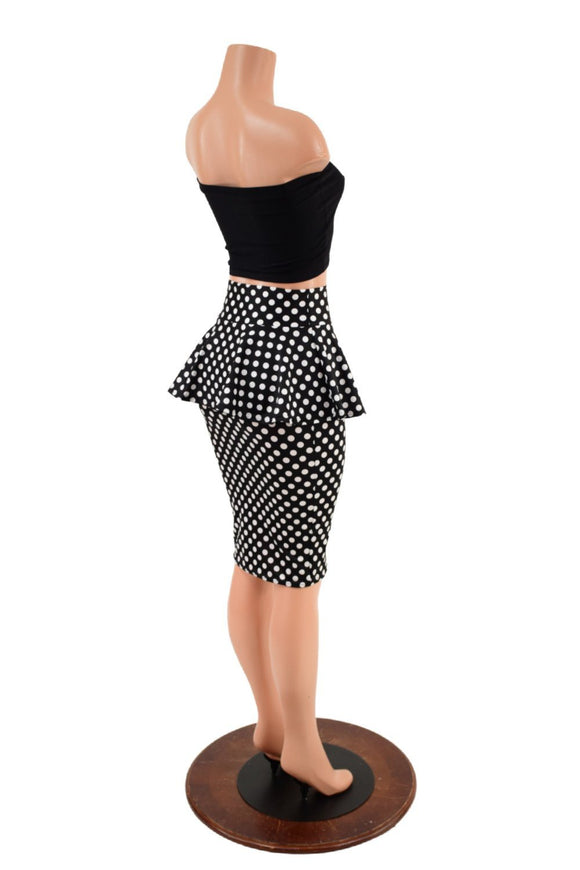 Peplum Wiggle Skirt & Strapless Top Set - Coquetry Clothing