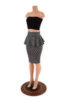 Peplum Wiggle Skirt & Strapless Top Set - Coquetry Clothing