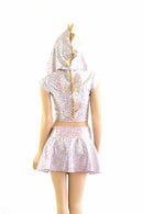 Pink and Silver Scale Crop & Rave Skirt Set - Coquetry Clothing
