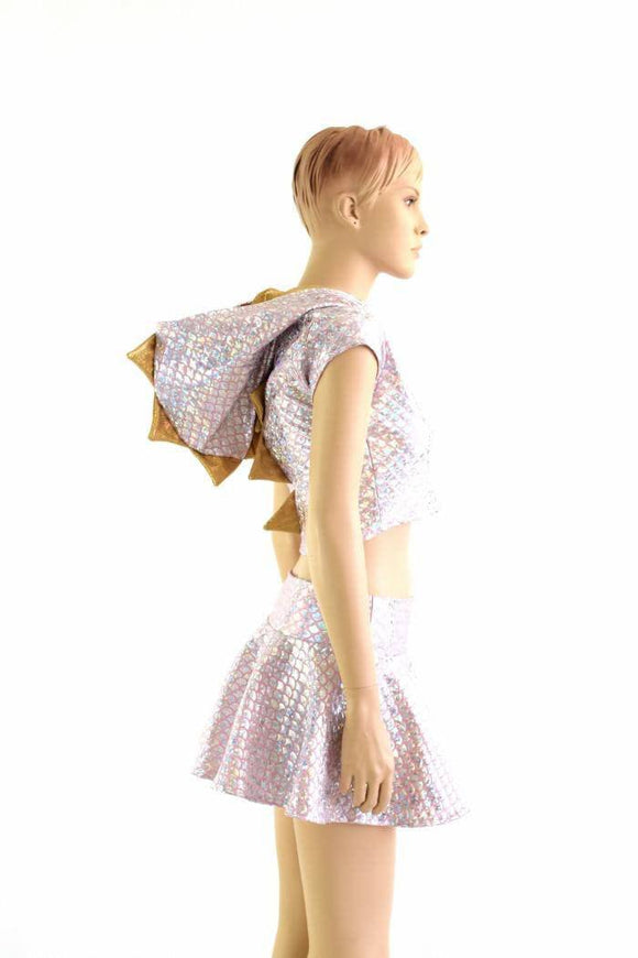 Pink and Silver Scale Crop & Rave Skirt Set - Coquetry Clothing