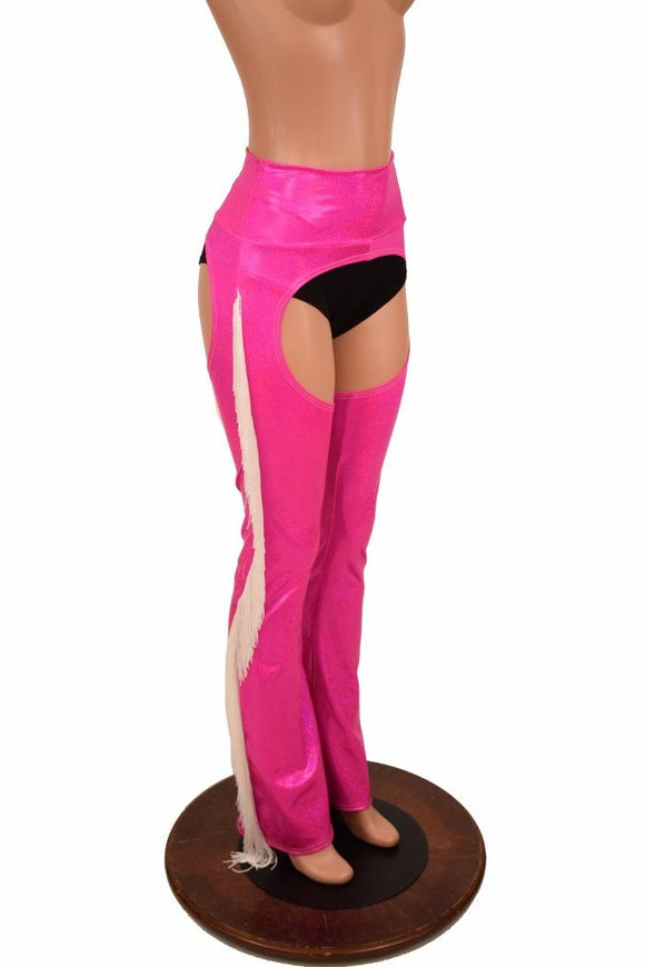 Pink Bootcut Fringe Chaps - Coquetry Clothing