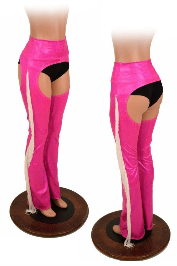 Pink Bootcut Fringe Chaps - 1
