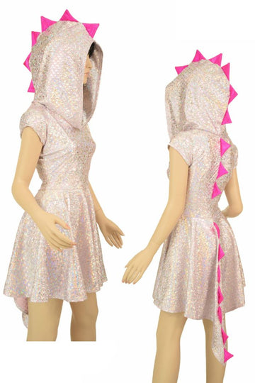 Pink Dragon Hoodie Skater Dress - Coquetry Clothing