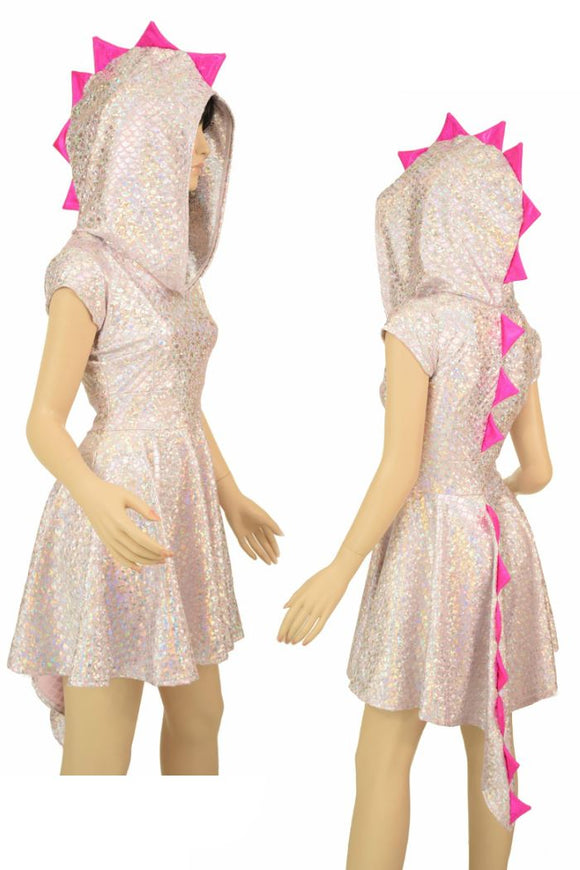 Pink Dragon Hoodie Skater Dress - Coquetry Clothing