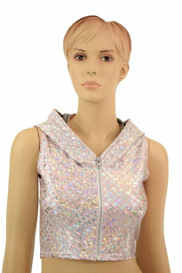 Pink Dragon Zipper Front Crop Top - Coquetry Clothing