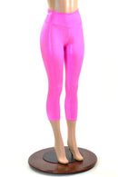Pink High Waist Capri Leggings - Coquetry Clothing