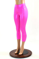 Pink High Waist Capri Leggings - Coquetry Clothing