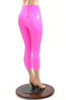 Pink High Waist Capri Leggings - Coquetry Clothing