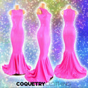 3XL Ready to Ship Pink Holographic Puddle Train Gown - 5