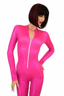 Pink Holographic "Stella" Catsuit - Coquetry Clothing