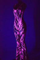 Pink Lightning Bell Bottom Flare Catsuit - Coquetry Clothing